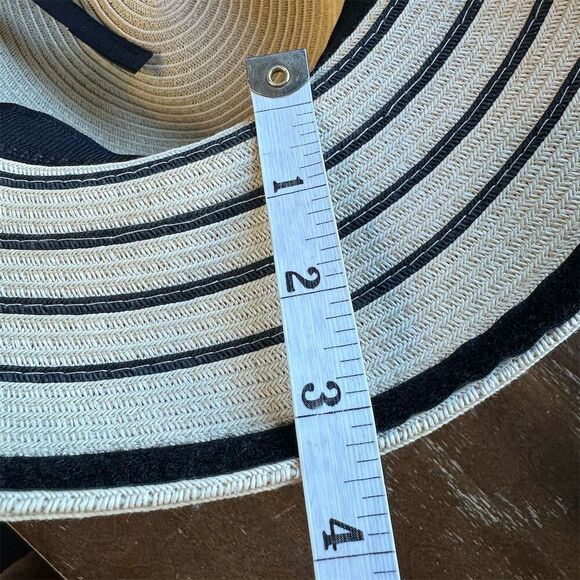 Fancet Women's Beige Straw Sun Hat Wide Brim UV Protection Foldable Size S/M - Picture 7 of 8